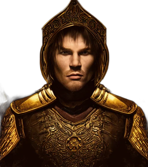 face, sword, fantasy art, photorealistic transparent PNG cut-out