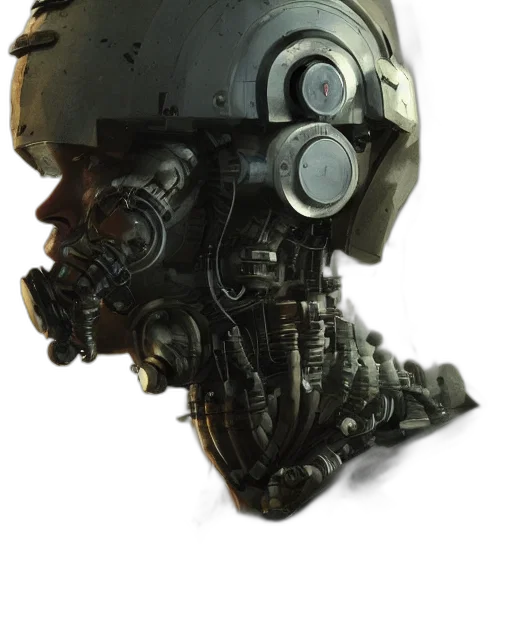 robot, mask, face, weapon transparent PNG cut-out