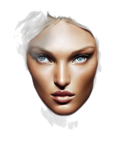 face, mask, hair, jewelry transparent PNG cut-out