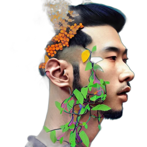 face, crown, mask, photorealistic transparent PNG cut-out