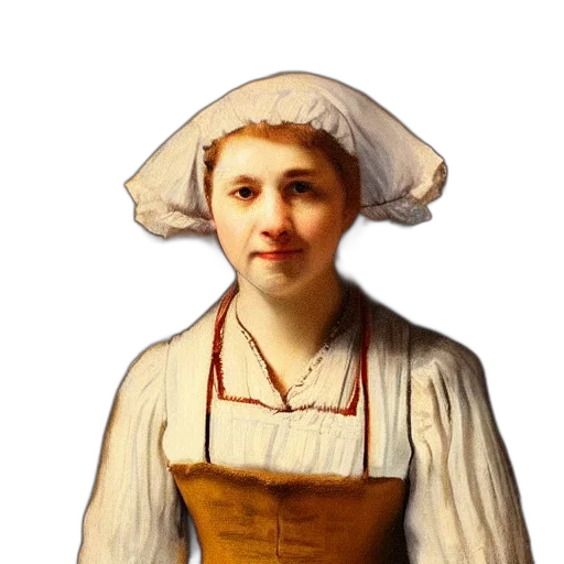 staff, face, hat, dress transparent PNG cut-out