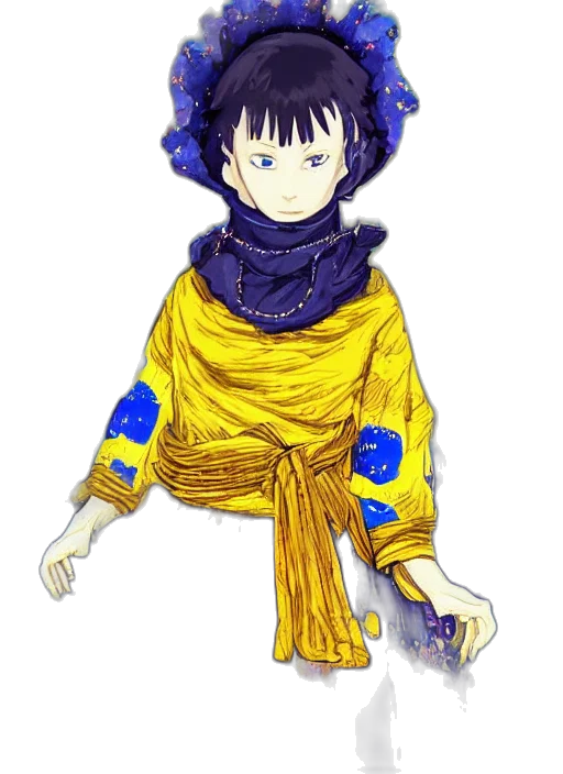 dress, mask, staff, dragon transparent PNG cut-out