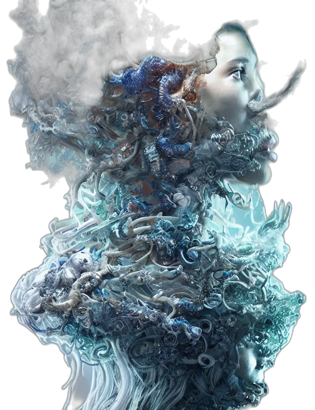 dragon, creature, hair, dress transparent PNG cut-out