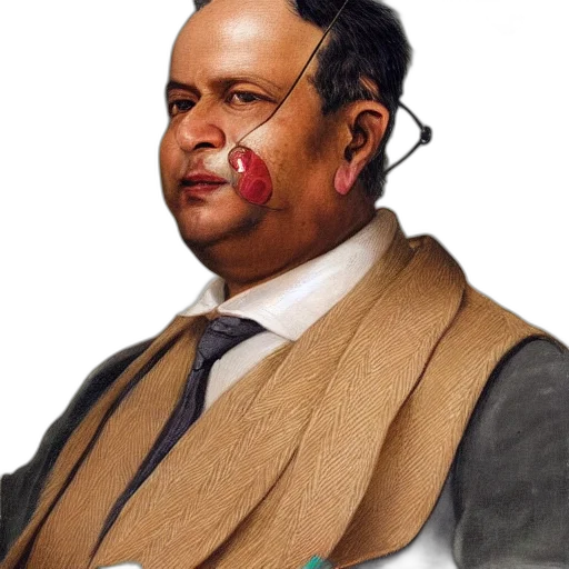 staff, face, photorealistic, oil painting transparent PNG cut-out