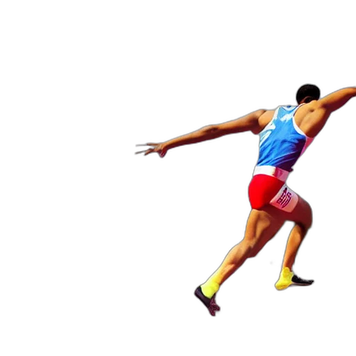 3d render, pixel art, photorealistic, sprinters transparent PNG cut-out