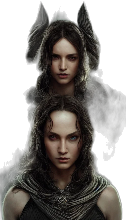 hair, face, crown, dragon transparent PNG cut-out
