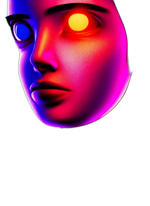 face, mask, robot, creature transparent PNG cut-out