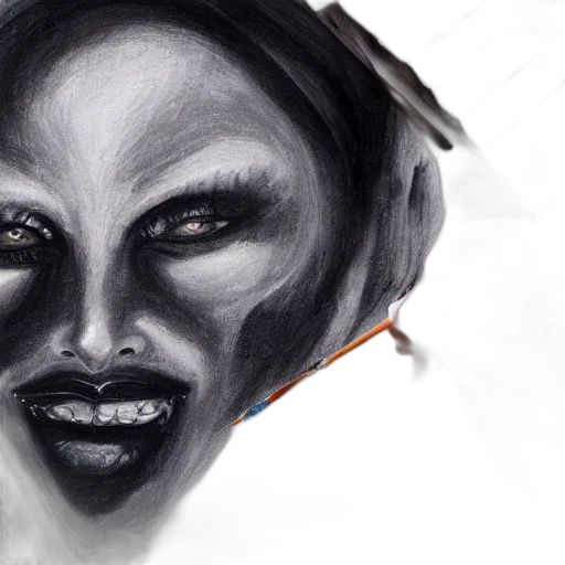 face, mask, creature, photorealistic transparent PNG cut-out