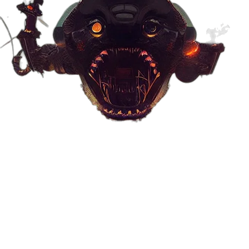 mask, creature, dragon, staff transparent PNG cut-out