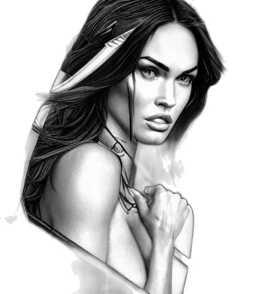 fantasy art, comic book art, pencil sketch, photorealistic transparent PNG cut-out