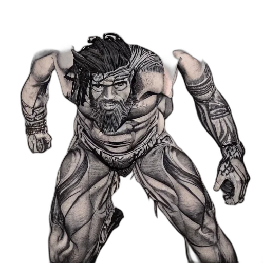 creature, face, weapon, hair transparent PNG cut-out