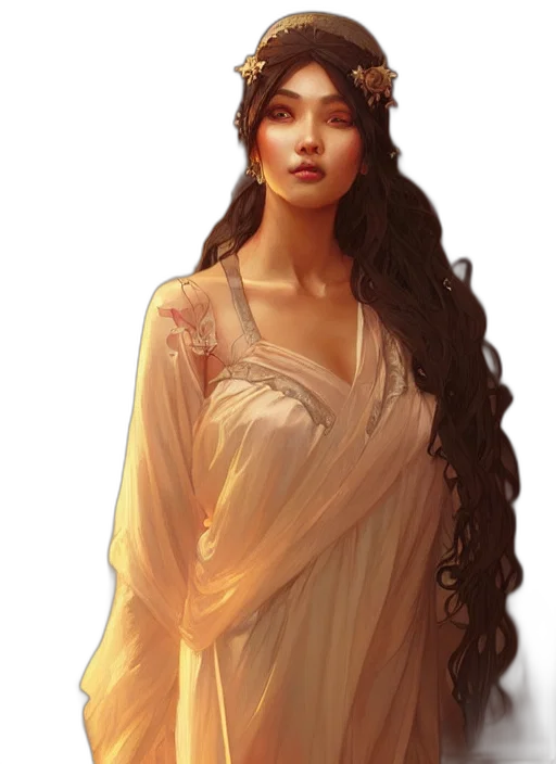 dress, jewelry, face, fantasy art transparent PNG cut-out