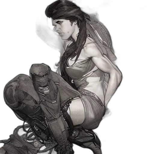 comic book art, concept art, fantasy art, cyberpunk transparent PNG cut-out