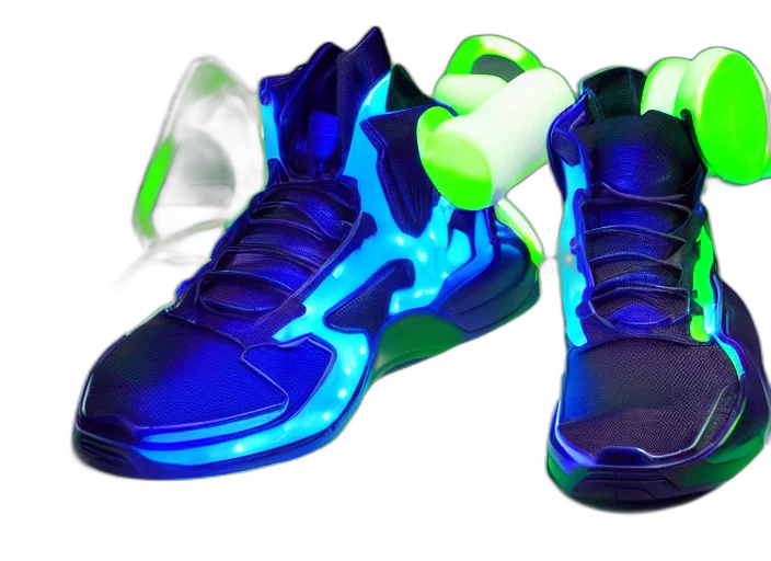 shoes, 3d render, concept art, cyberpunk transparent PNG cut-out