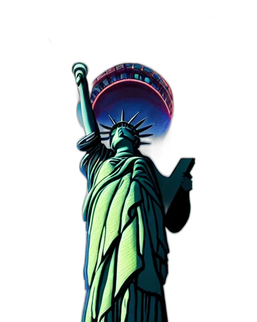 staff, concept art, vaporwave, comic book art transparent PNG cut-out