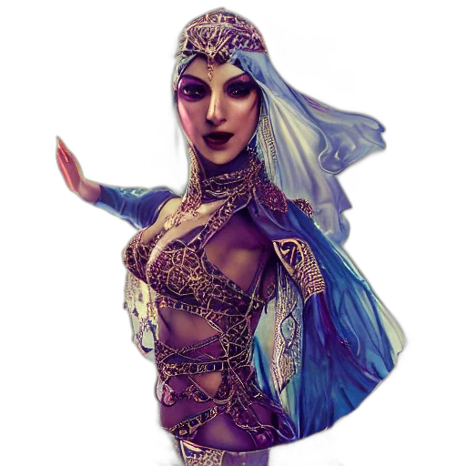 dress, fantasy art, concept art, comic book art transparent PNG cut-out