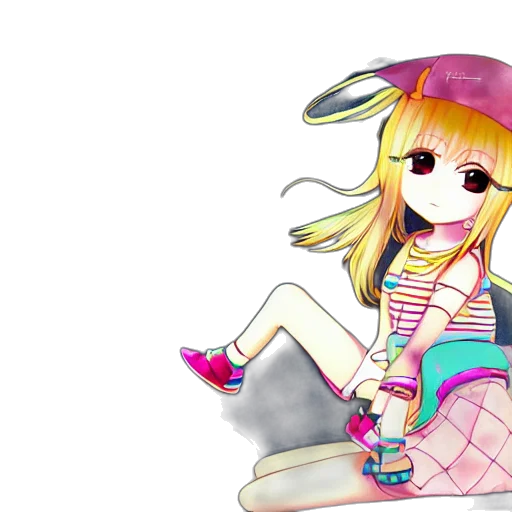 hat, anime, cartoon, pixel art transparent PNG cut-out