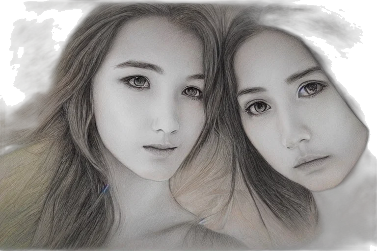 face, photorealistic, pencil sketch, oil painting transparent PNG cut-out