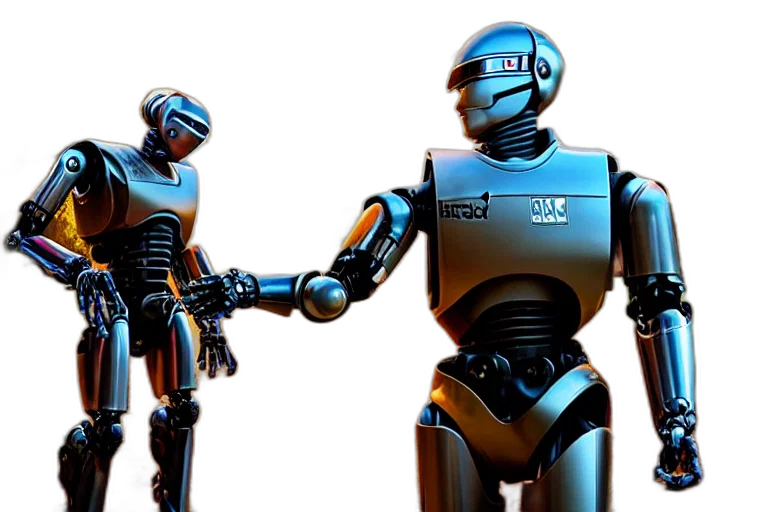 robot, 3d render, concept art, real transparent PNG cut-out