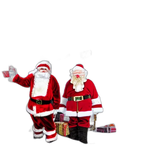 3d render, santa, claus, real transparent PNG cut-out