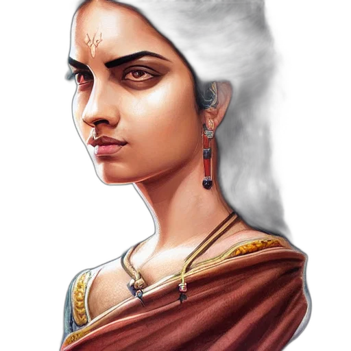 face, jewelry, staff, fantasy art transparent PNG cut-out