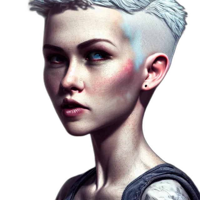 face, hair, staff, robot transparent PNG cut-out