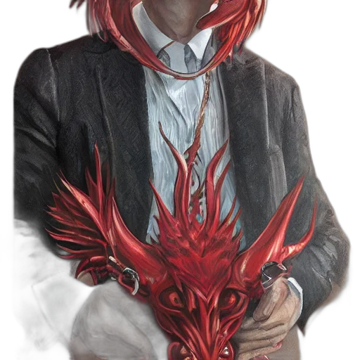 mask, dragon, creature, staff transparent PNG cut-out
