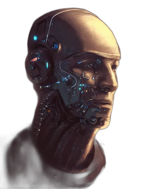 robot, face, mask, creature transparent PNG cut-out