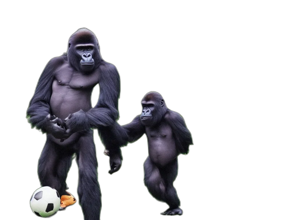concept art, gorilla, headset, playing transparent PNG cut-out