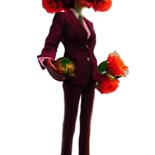 flower, staff, robot, dress transparent PNG cut-out