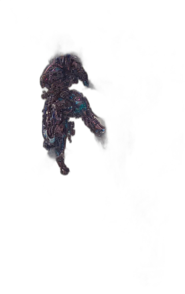 creature, dragon, staff, robot transparent PNG cut-out
