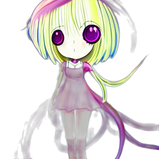 staff, creature, dress, hair transparent PNG cut-out
