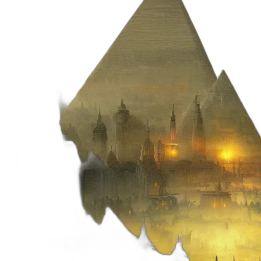 concept art, fantasy art, fog, golden transparent PNG cut-out