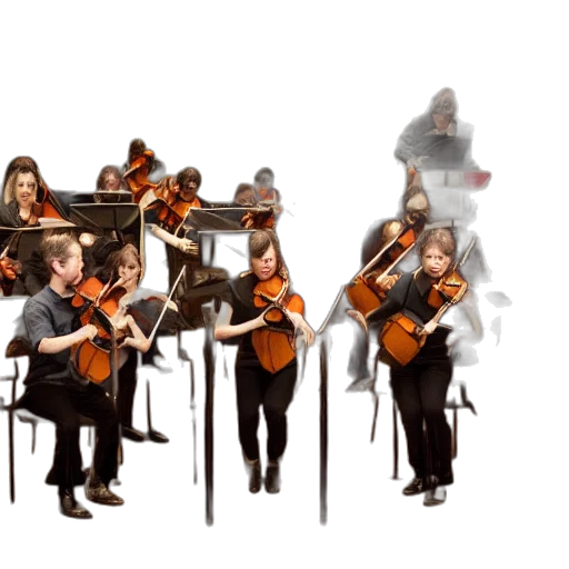 orchestra, composed, horses transparent PNG cut-out