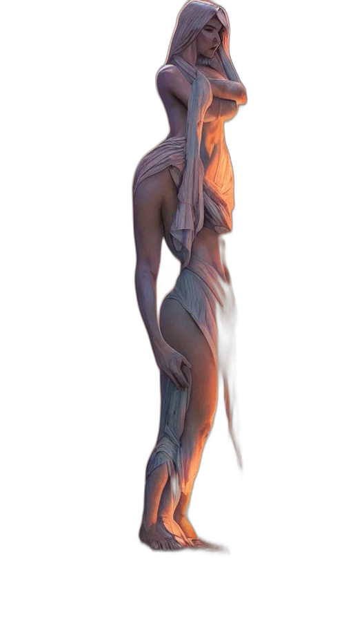 dress, creature, staff, dragon transparent PNG cut-out