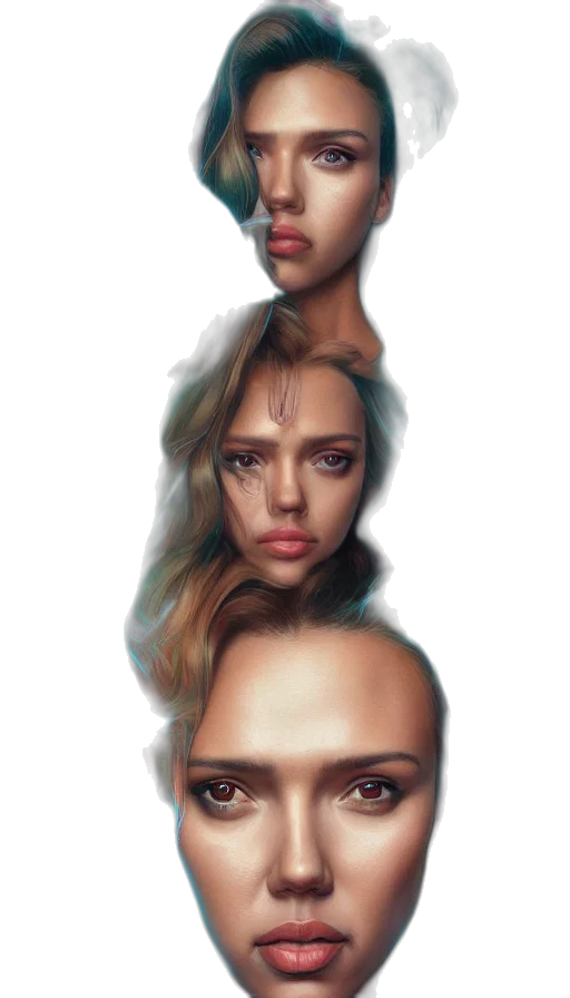 face, mask, hair, crown transparent PNG cut-out