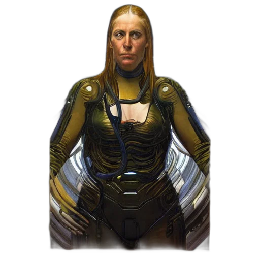 robot, jacket, face, staff transparent PNG cut-out
