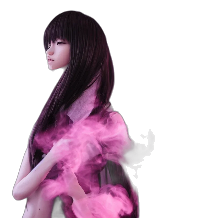 dress, hair, mask, fantasy art transparent PNG cut-out