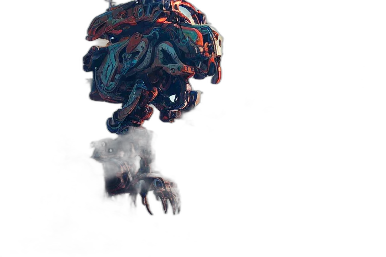 robot, mask, creature, crown transparent PNG cut-out
