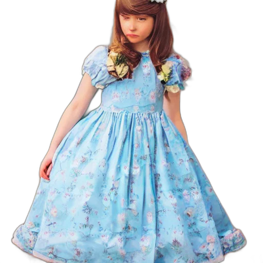 dress, photorealistic, 3d render, blue transparent PNG cut-out