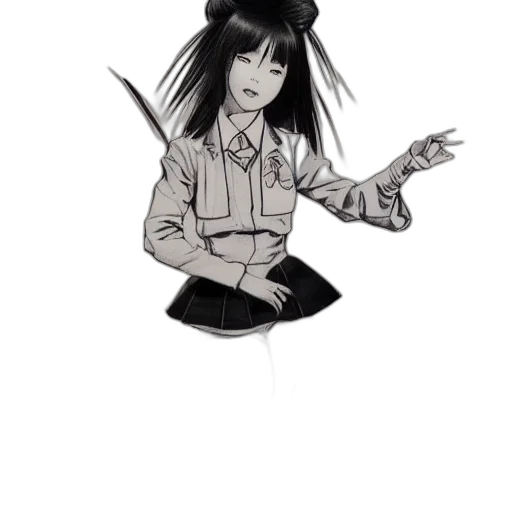 staff, creature, jacket, hair transparent PNG cut-out