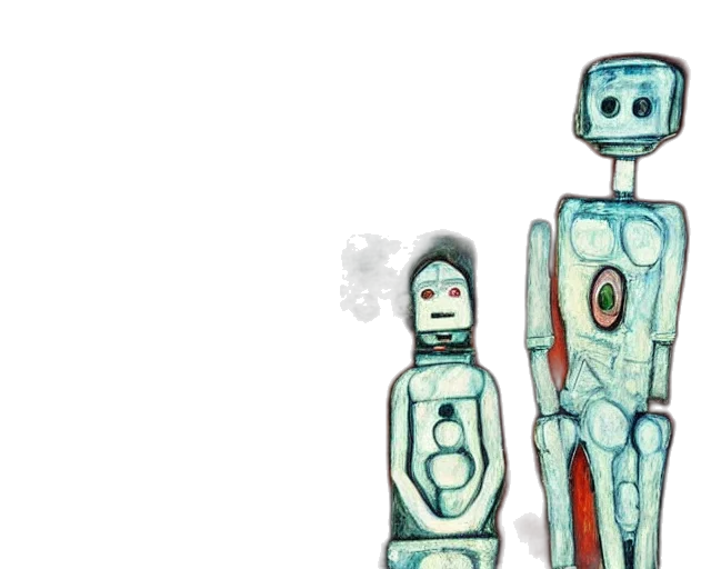 robot, concept art, comic book art, 3d render transparent PNG cut-out