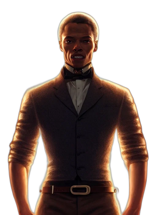 jacket, staff, face, concept art transparent PNG cut-out