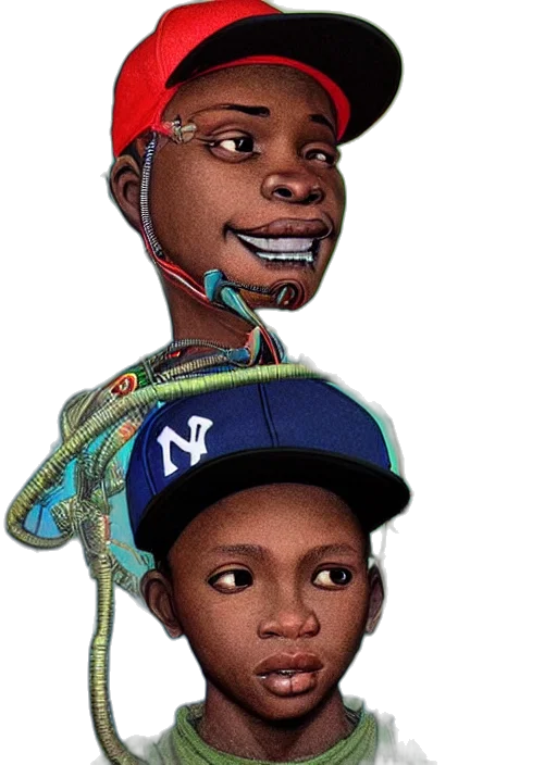face, hat, concept art, photorealistic transparent PNG cut-out