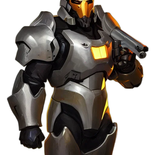 robot, weapon, concept art, 3d render transparent PNG cut-out