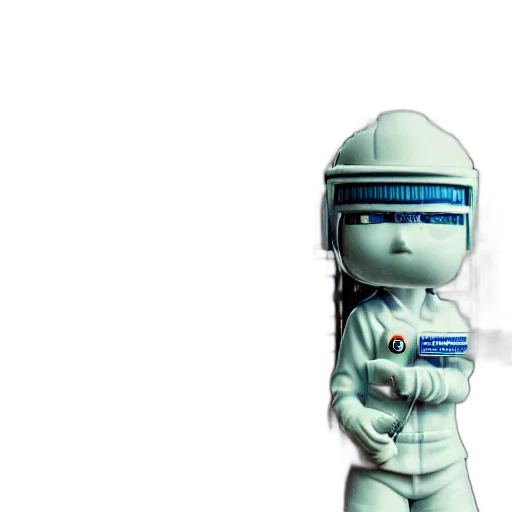 robot, staff, 3d render, concept art transparent PNG cut-out