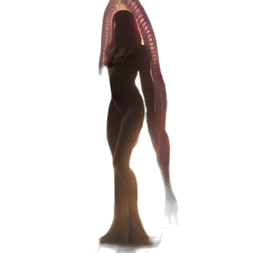 dress, creature, hair, staff transparent PNG cut-out