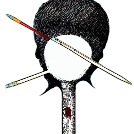 hair, staff, umbrella, weapon transparent PNG cut-out