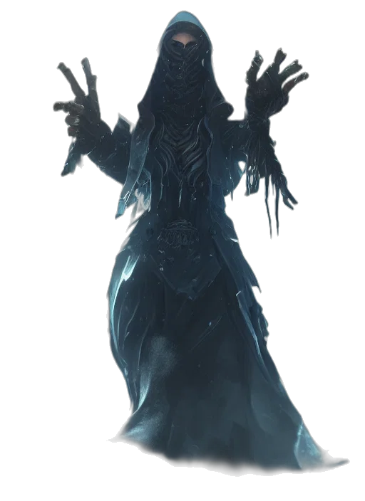 creature, staff, mask, dress transparent PNG cut-out