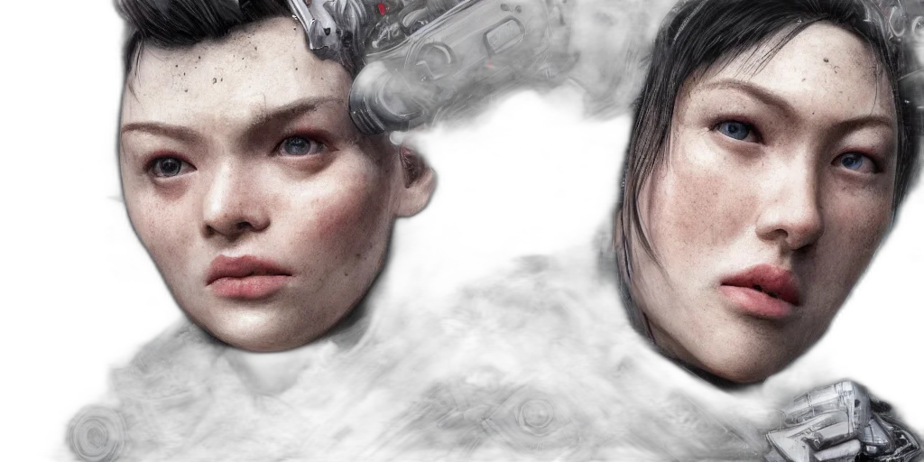 photorealistic, concept art, cyberpunk, fantasy art transparent PNG cut-out